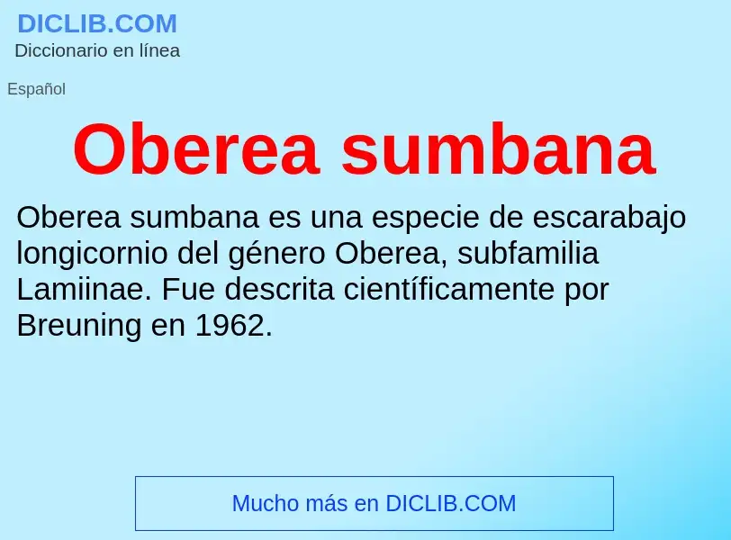 ¿Qué es Oberea sumbana? - significado y definición