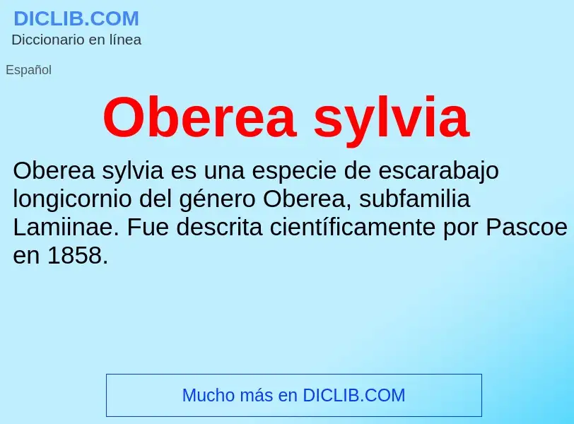 ¿Qué es Oberea sylvia? - significado y definición