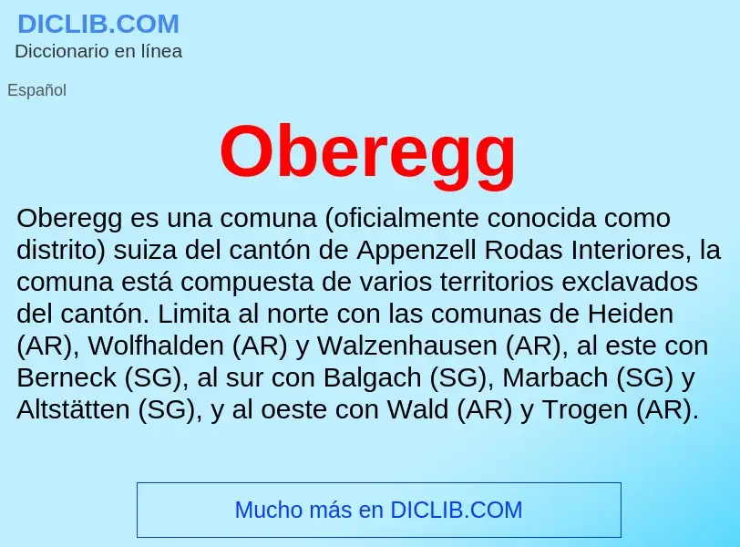 ¿Qué es Oberegg? - significado y definición