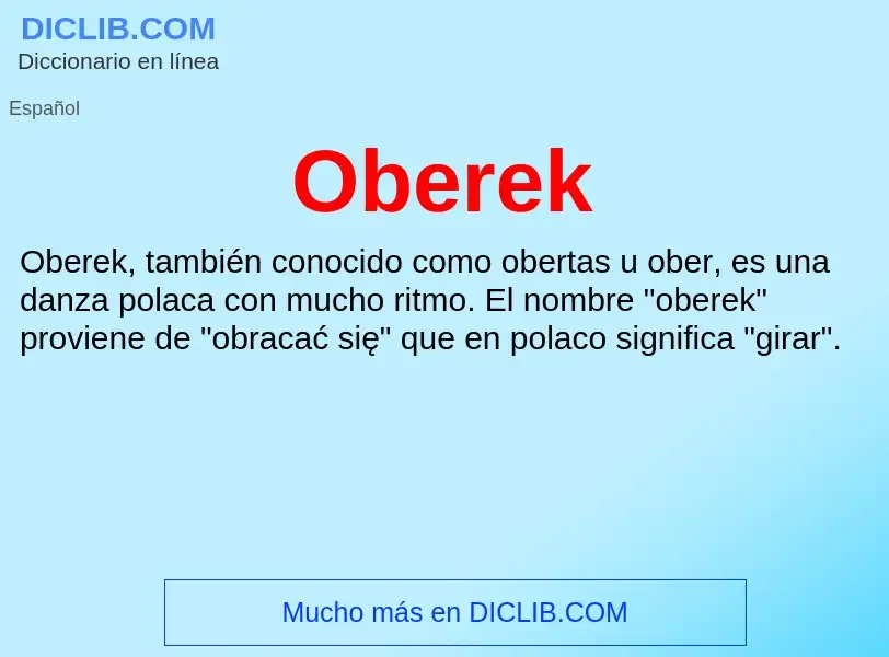 ¿Qué es Oberek? - significado y definición