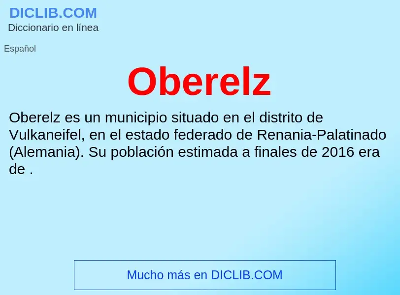 ¿Qué es Oberelz? - significado y definición