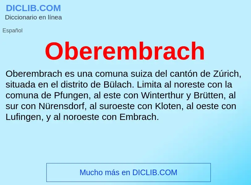 ¿Qué es Oberembrach? - significado y definición