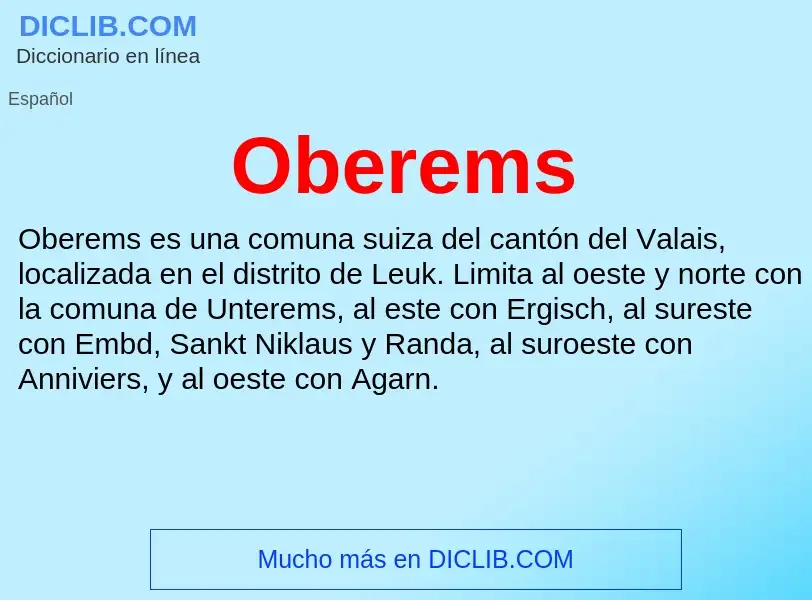 ¿Qué es Oberems? - significado y definición