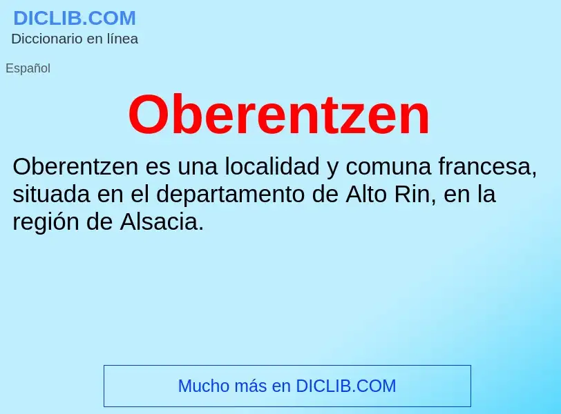 ¿Qué es Oberentzen? - significado y definición