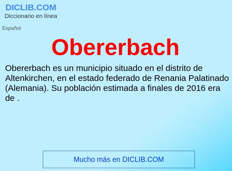 ¿Qué es Obererbach? - significado y definición