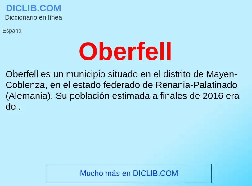 ¿Qué es Oberfell? - significado y definición