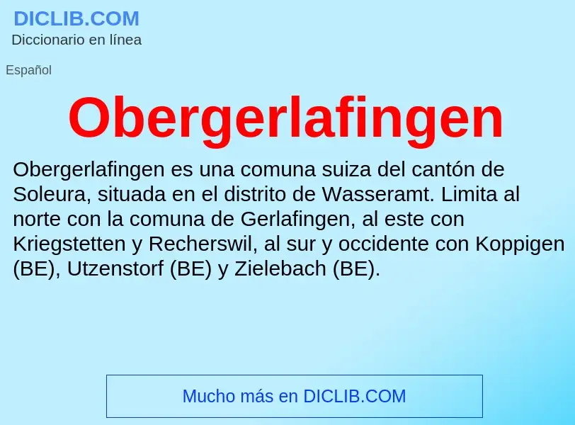 ¿Qué es Obergerlafingen? - significado y definición