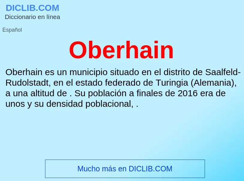 ¿Qué es Oberhain? - significado y definición