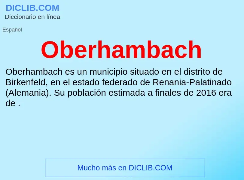 ¿Qué es Oberhambach? - significado y definición