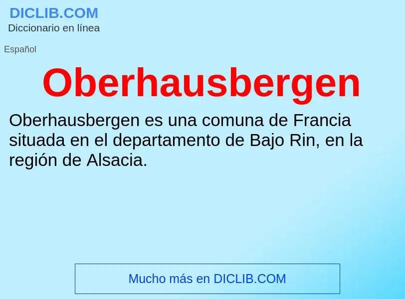 ¿Qué es Oberhausbergen? - significado y definición