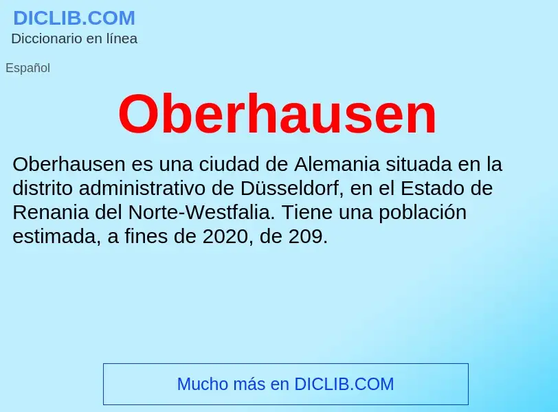 ¿Qué es Oberhausen? - significado y definición