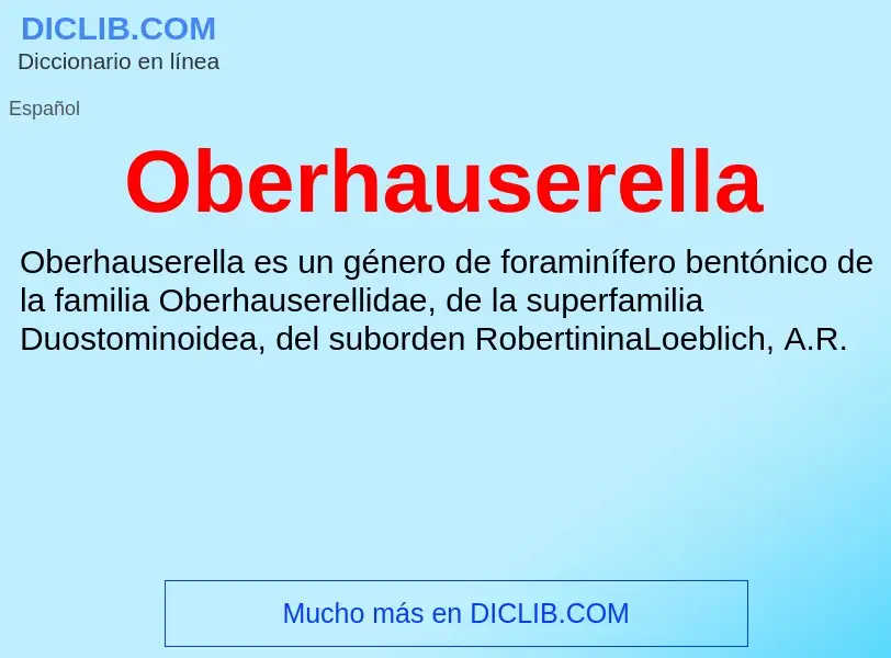 ¿Qué es Oberhauserella? - significado y definición