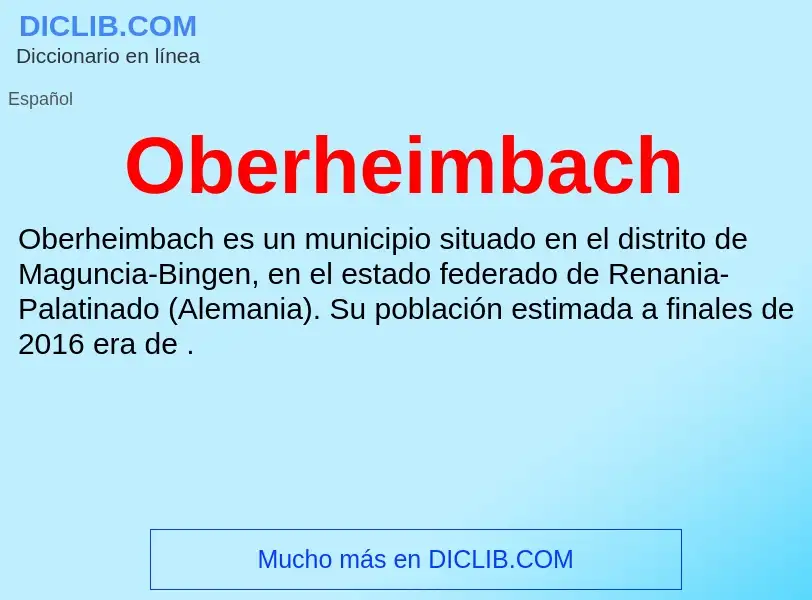 ¿Qué es Oberheimbach? - significado y definición