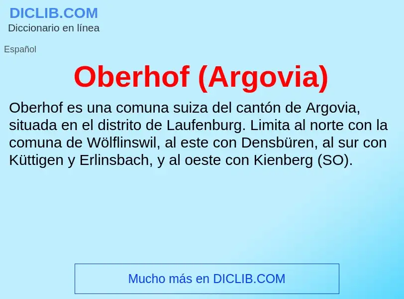 ¿Qué es Oberhof (Argovia)? - significado y definición