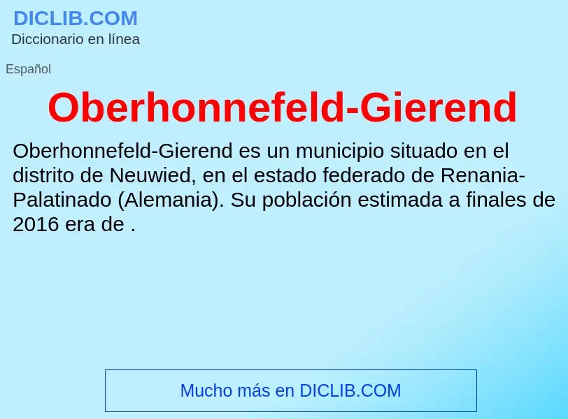 ¿Qué es Oberhonnefeld-Gierend? - significado y definición