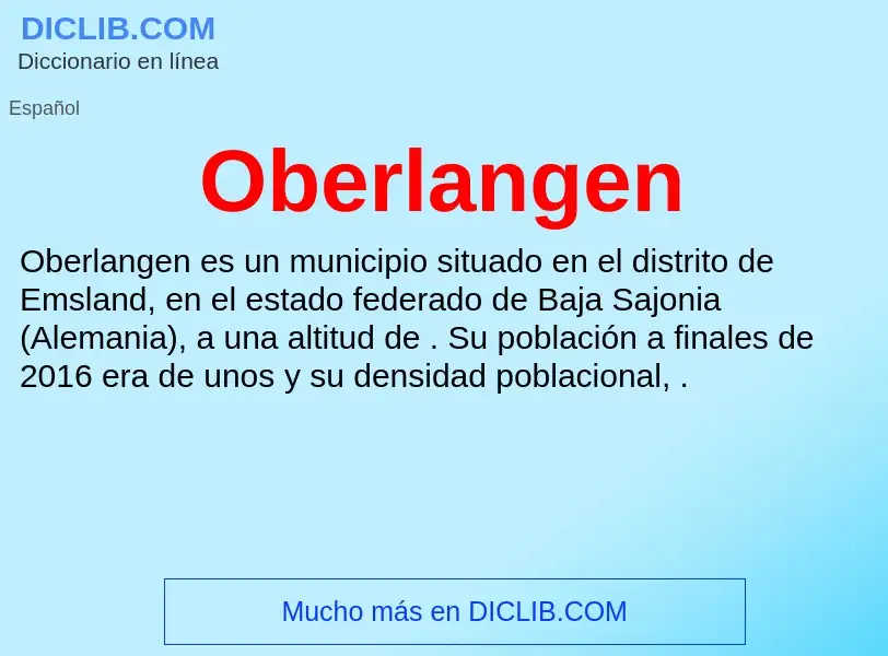 ¿Qué es Oberlangen? - significado y definición