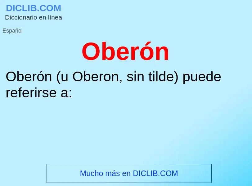 ¿Qué es Oberón? - significado y definición