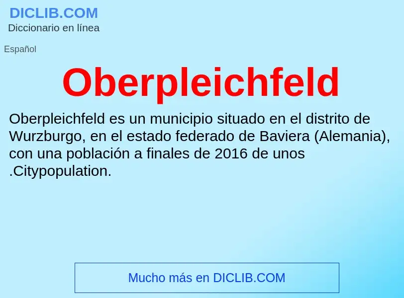 What is Oberpleichfeld - definition