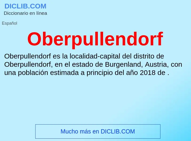 What is Oberpullendorf - definition