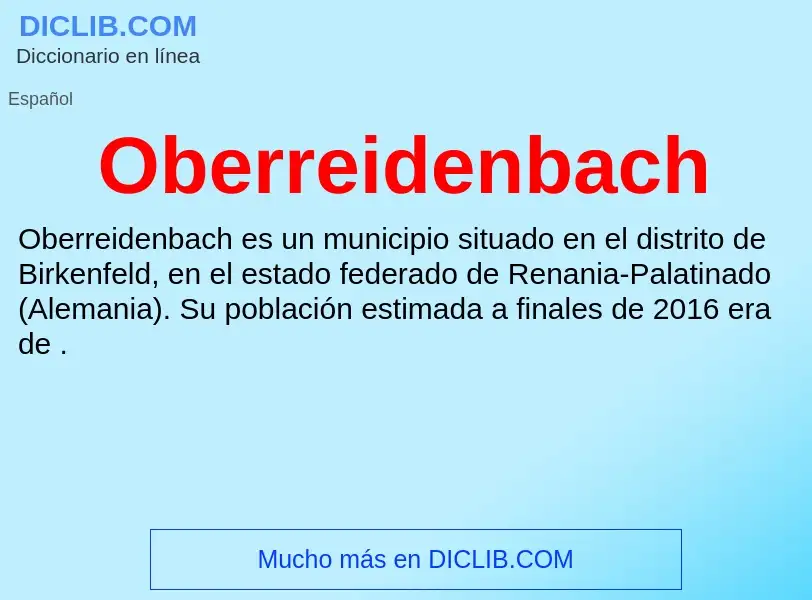 What is Oberreidenbach - definition