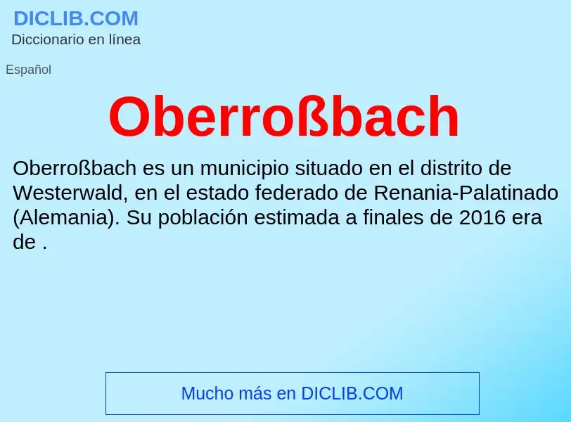 What is Oberroßbach - definition