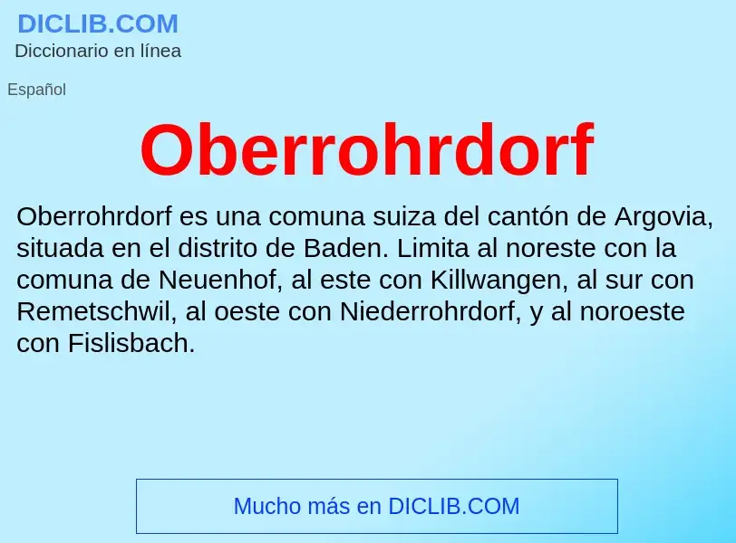 What is Oberrohrdorf - definition