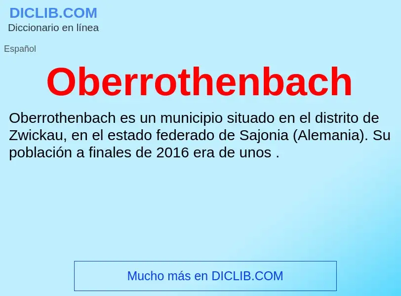 What is Oberrothenbach - definition