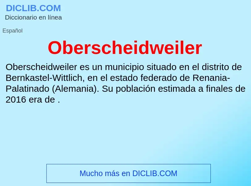 What is Oberscheidweiler - definition