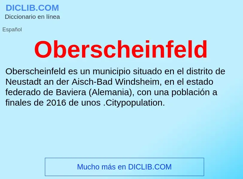 What is Oberscheinfeld - definition