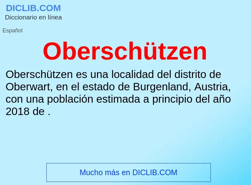 ¿Qué es Oberschützen? - significado y definición