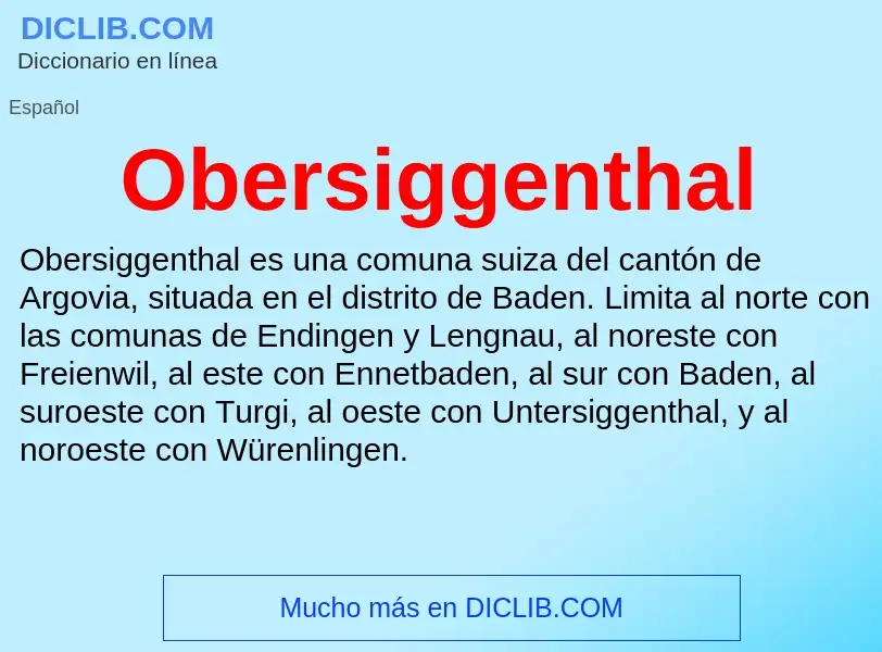 What is Obersiggenthal - definition