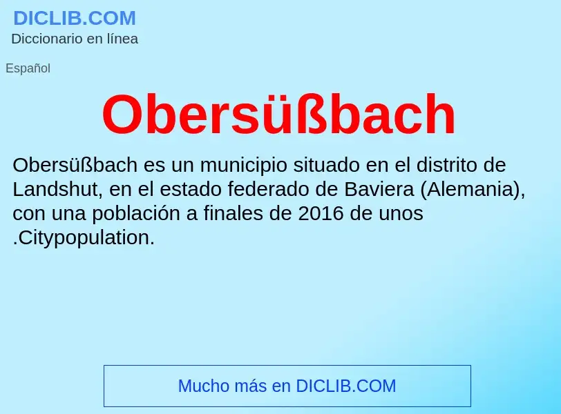 What is Obersüßbach - definition