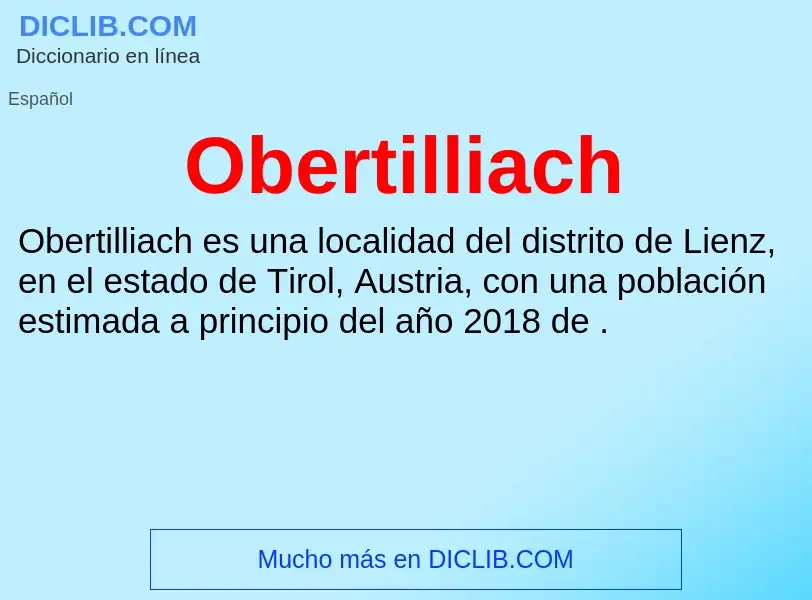 What is Obertilliach - definition