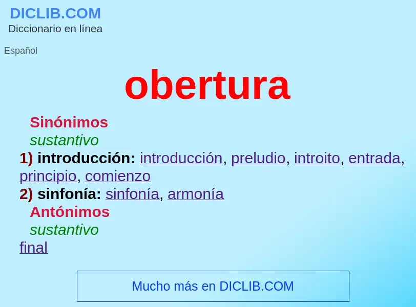 O que é obertura - definição, significado, conceito