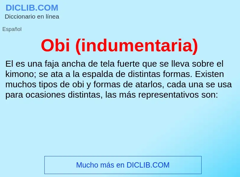 What is Obi (indumentaria) - definition