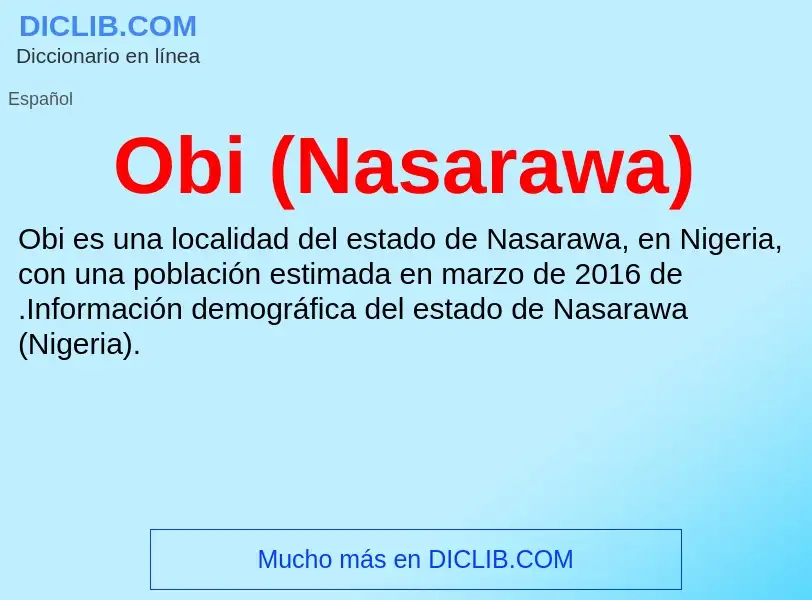 What is Obi (Nasarawa) - definition