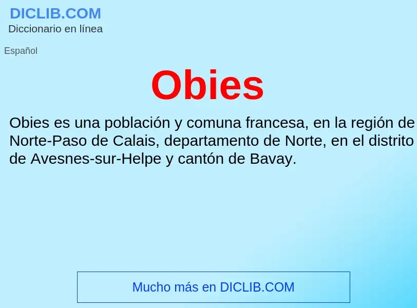 What is Obies - definition