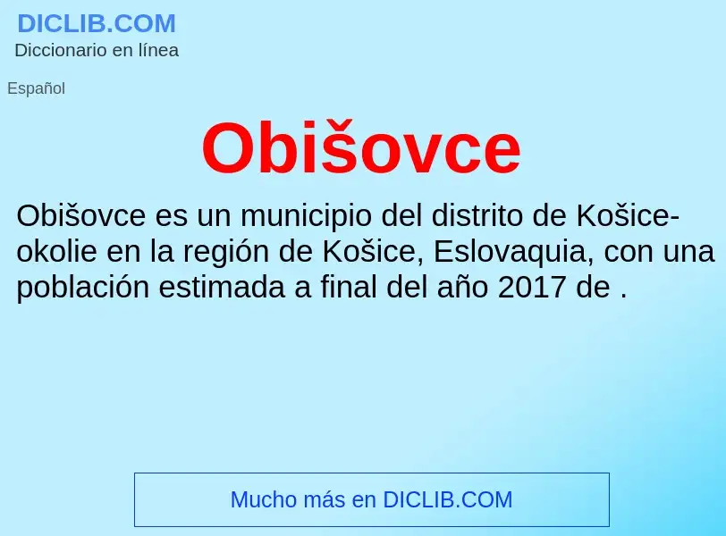 What is Obišovce - definition