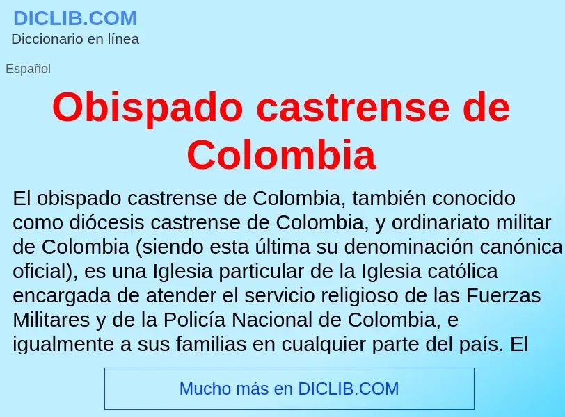 What is Obispado castrense de Colombia - definition