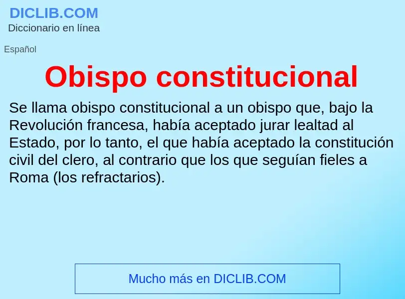 What is Obispo constitucional - definition