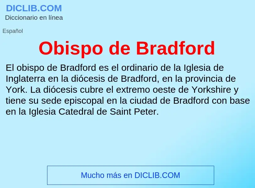 What is Obispo de Bradford - definition