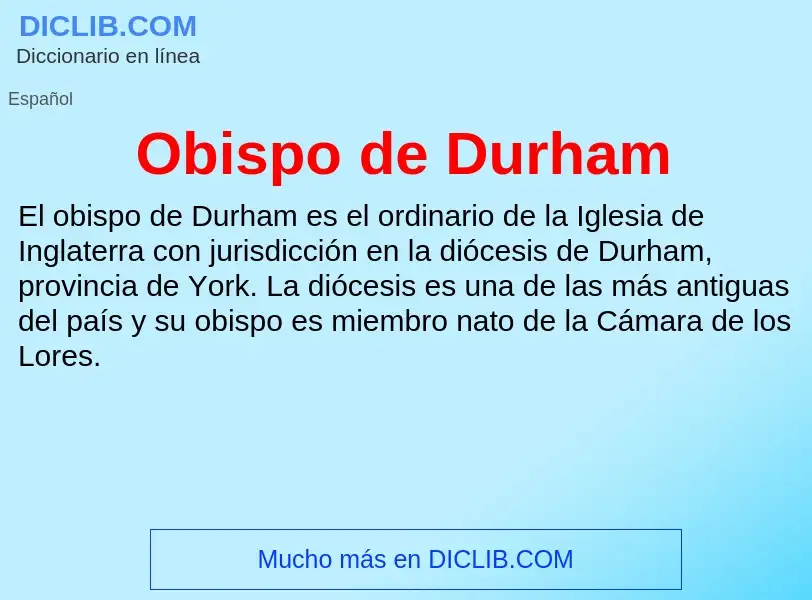 What is Obispo de Durham - definition