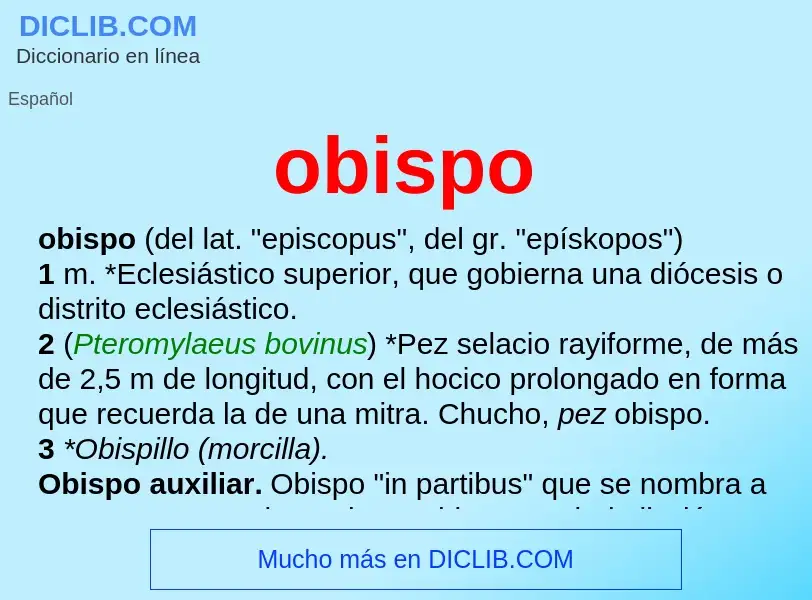 What is obispo - meaning and definition