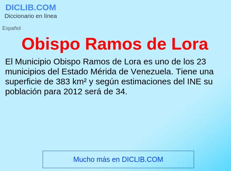 What is Obispo Ramos de Lora - definition