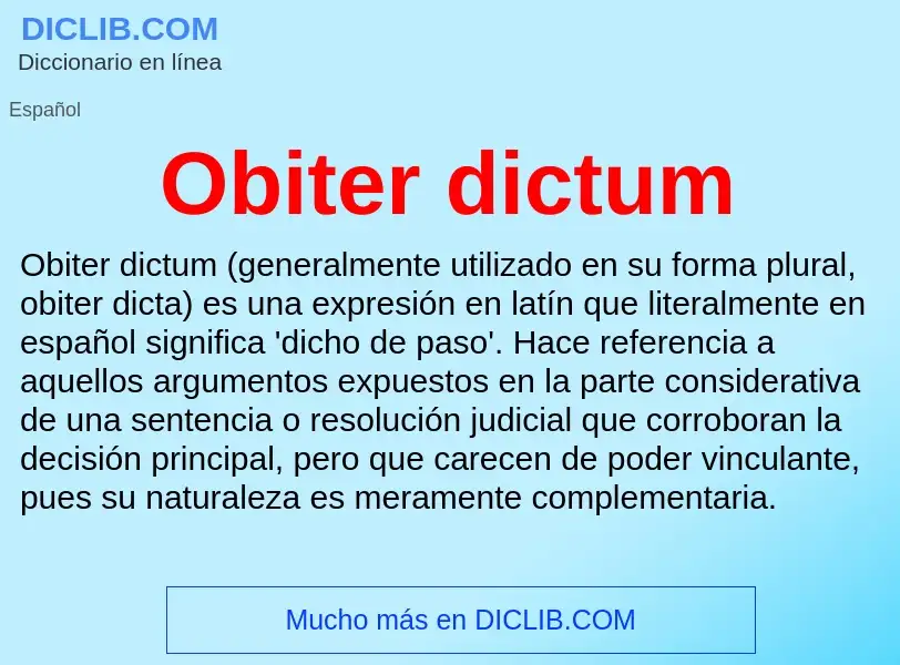 What is Obiter dictum - definition