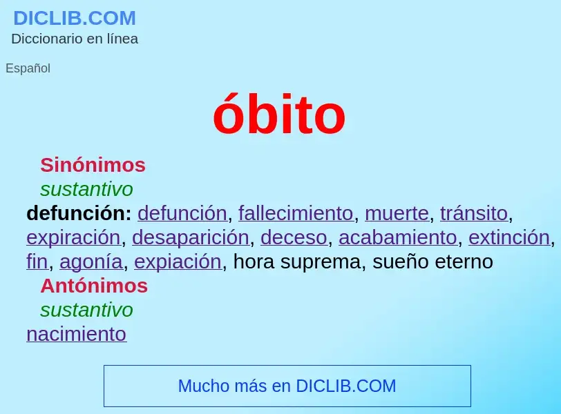 ¿Qué es óbito? - significado y definición