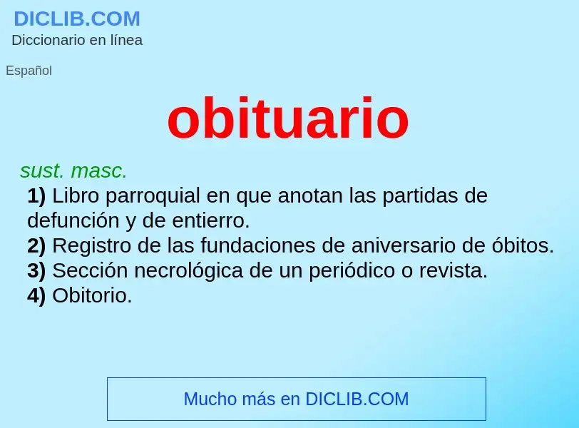 What is obituario - definition