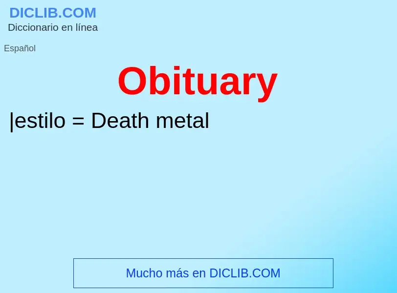 What is Obituary - definition