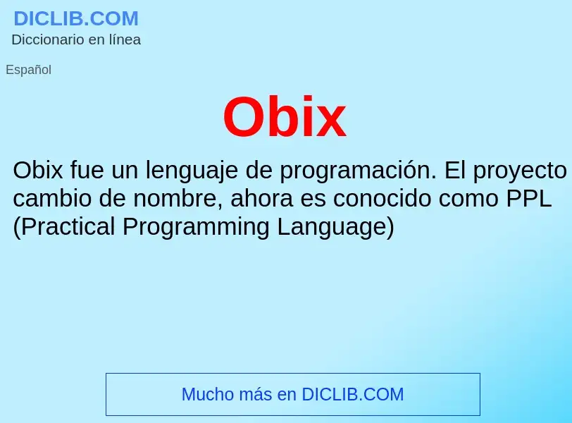 What is Obix - definition