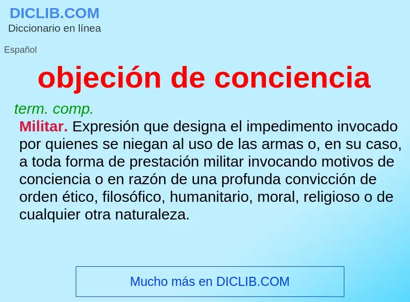 What is objeción de conciencia - meaning and definition